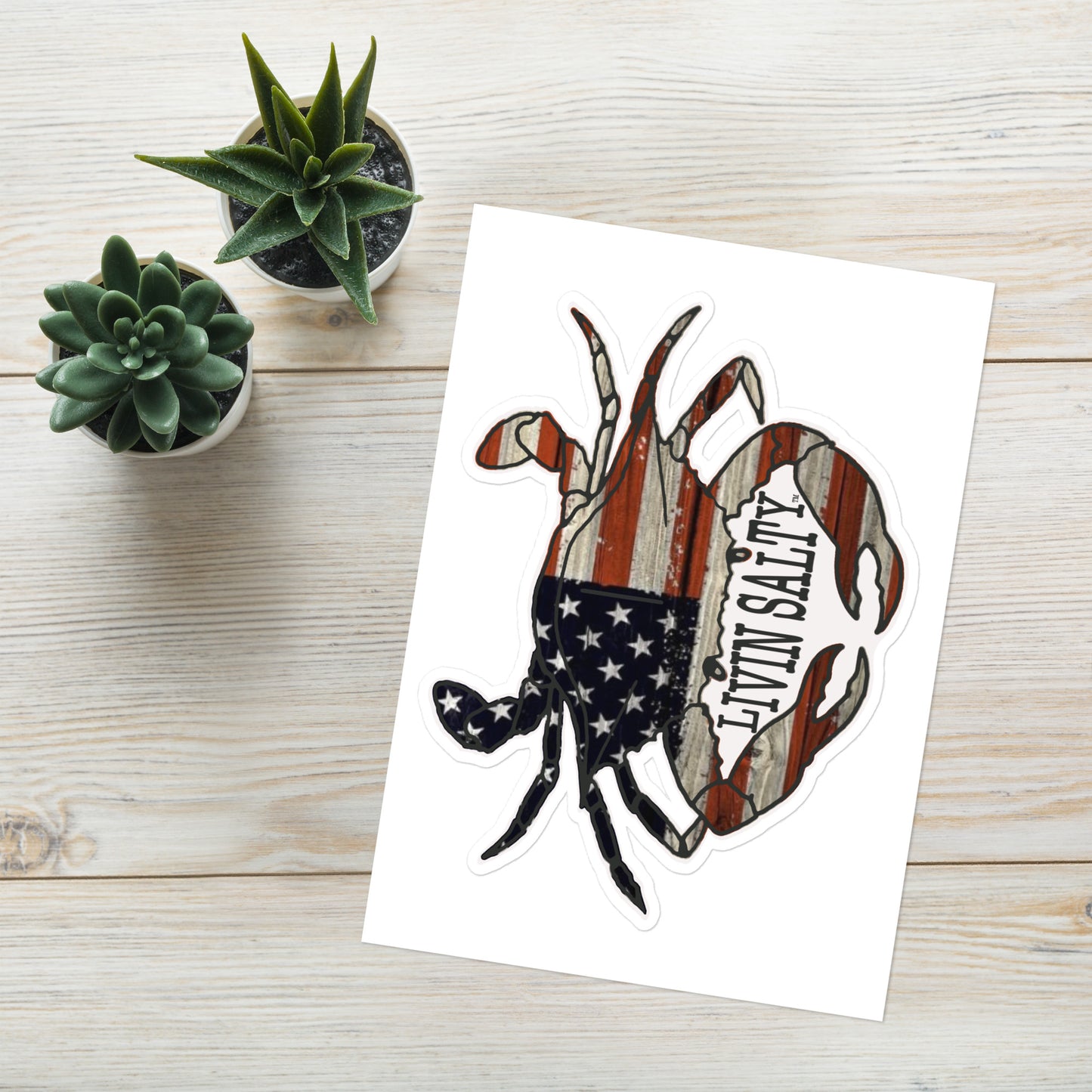 Crab LIVIN SALTY Sticker sheet