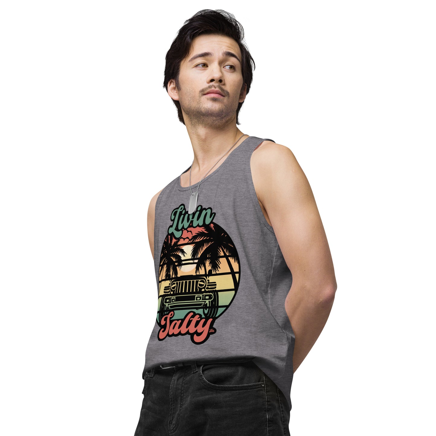 Men’s Jeep/Beach Livin Salty tank top