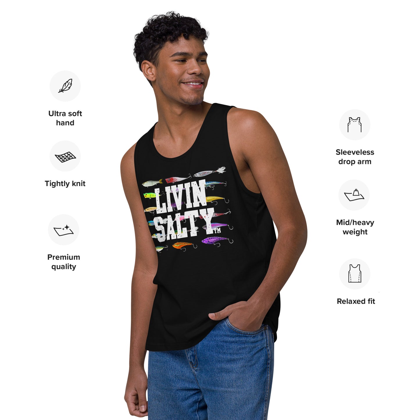 Men’s LIVIN SALTY Saltwater Lures tank top