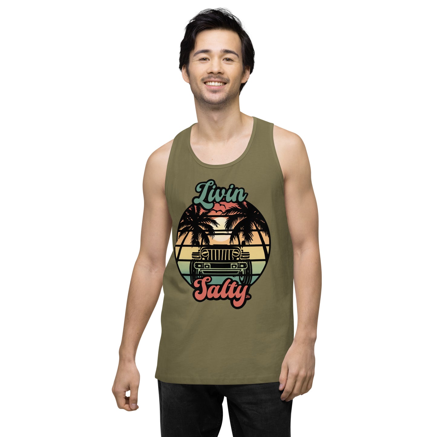 Men’s Jeep/Beach Livin Salty tank top