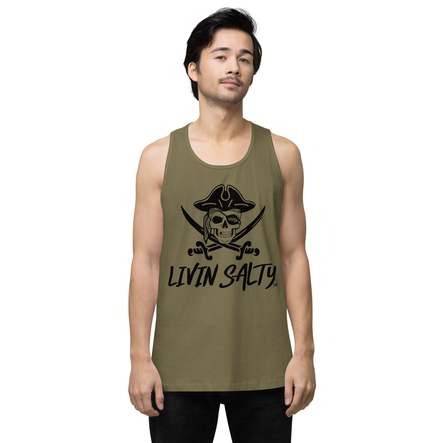 Mens LIVIN SALTY Pirate tank top
