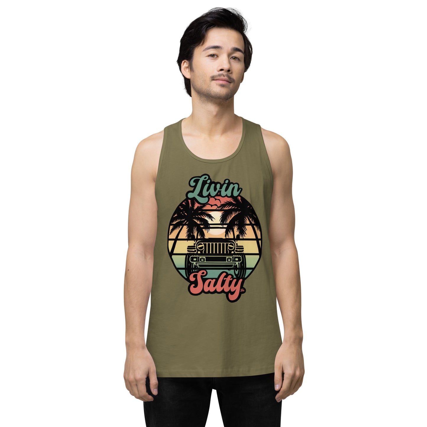 Men’s Jeep/Beach Livin Salty tank top