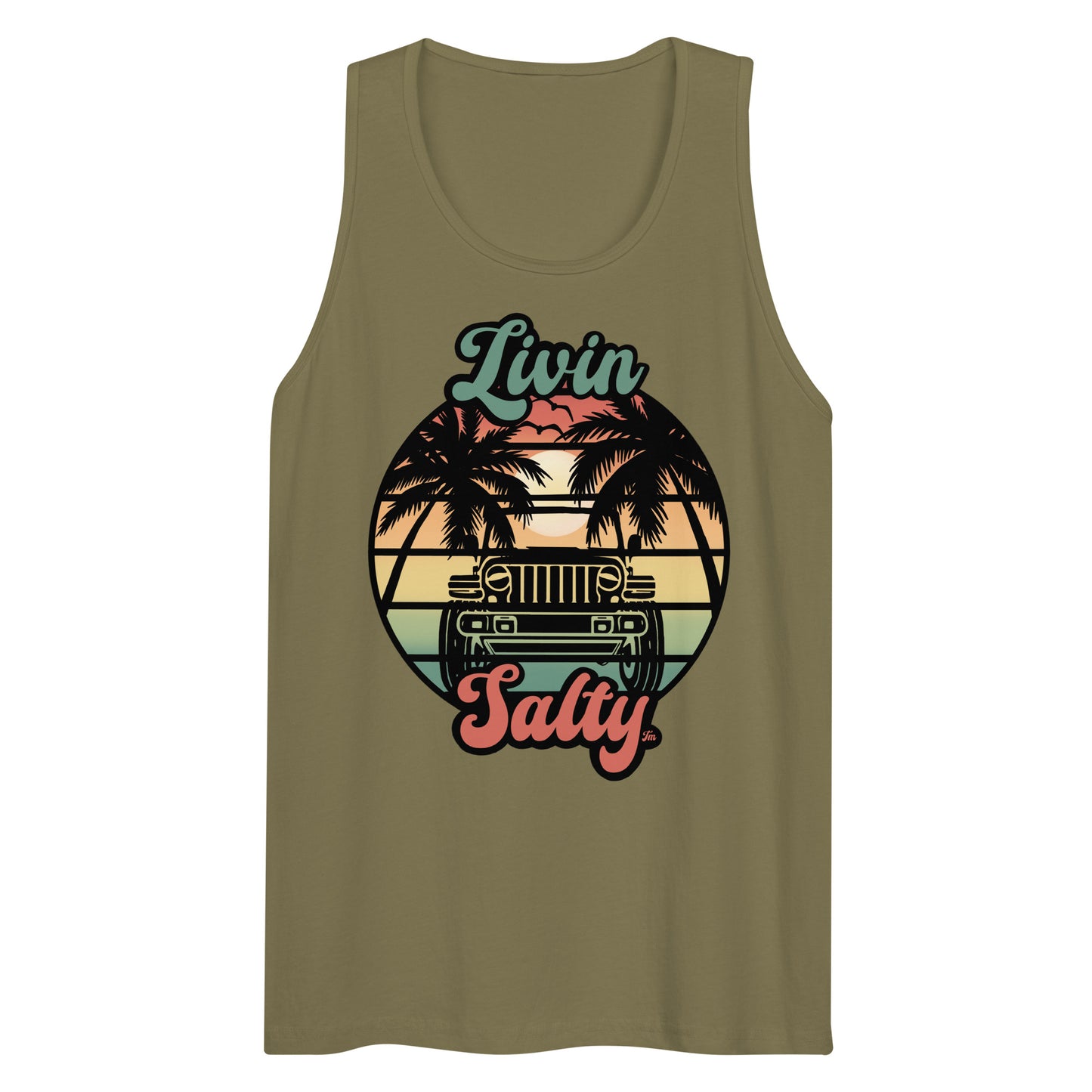 Men’s Jeep/Beach Livin Salty tank top