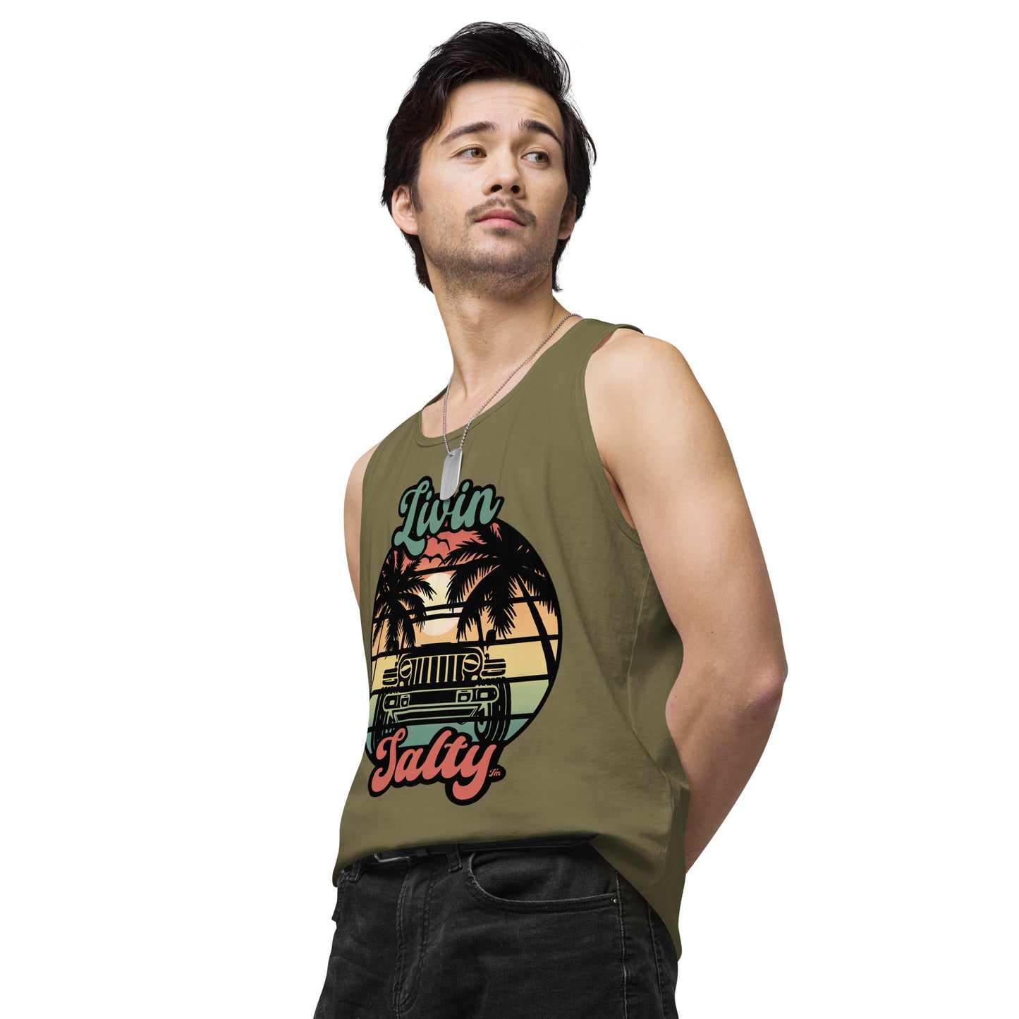 Men’s Jeep/Beach Livin Salty tank top
