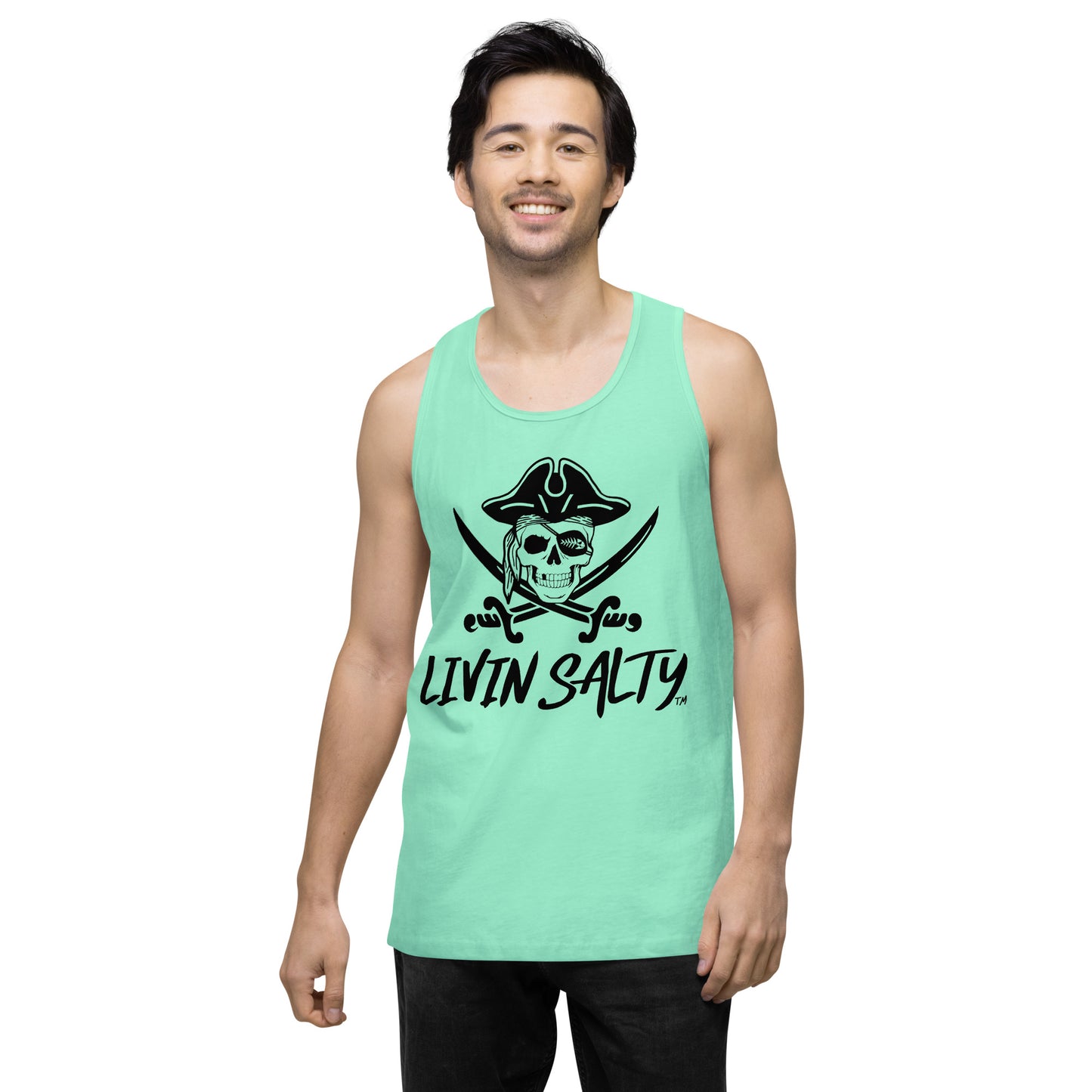 Mens LIVIN SALTY Pirate tank top