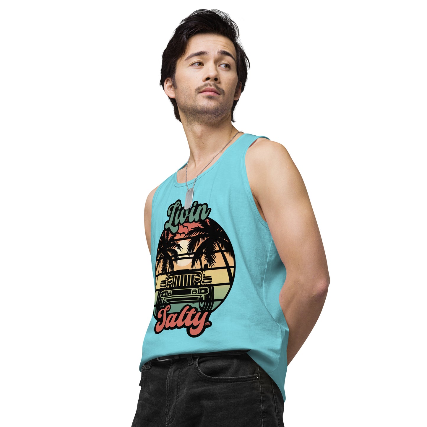 Men’s Jeep/Beach Livin Salty tank top
