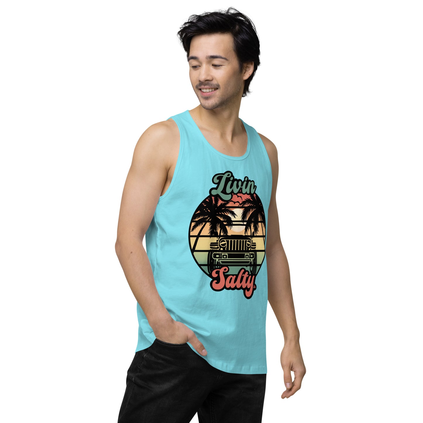 Men’s Jeep/Beach Livin Salty tank top