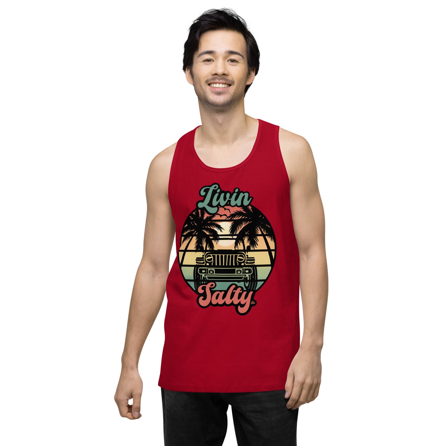 Men’s Jeep/Beach Livin Salty tank top