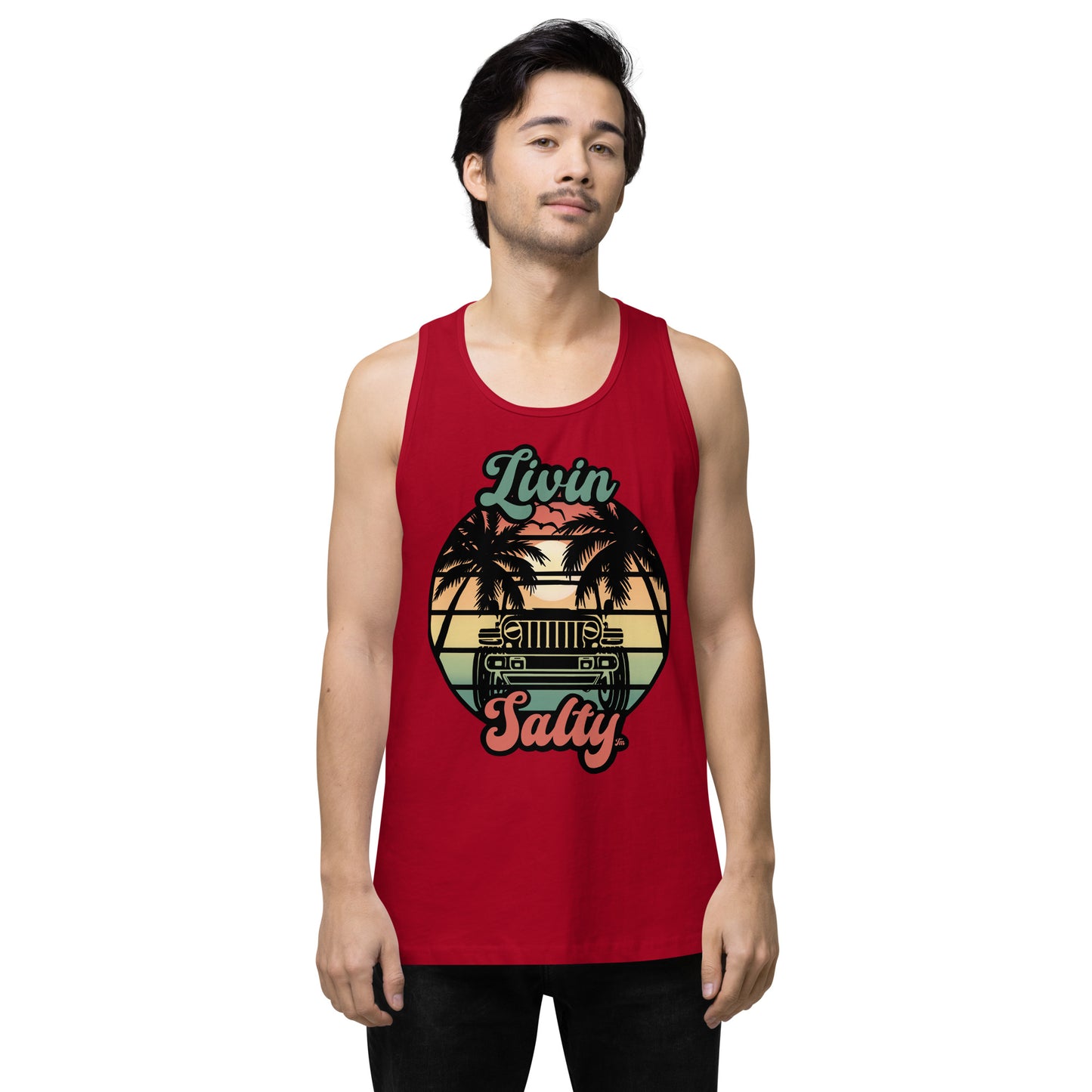 Men’s Jeep/Beach Livin Salty tank top