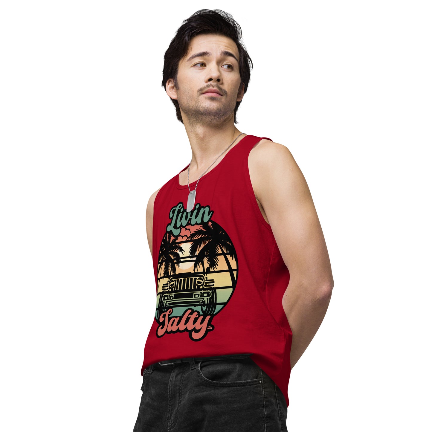 Men’s Jeep/Beach Livin Salty tank top
