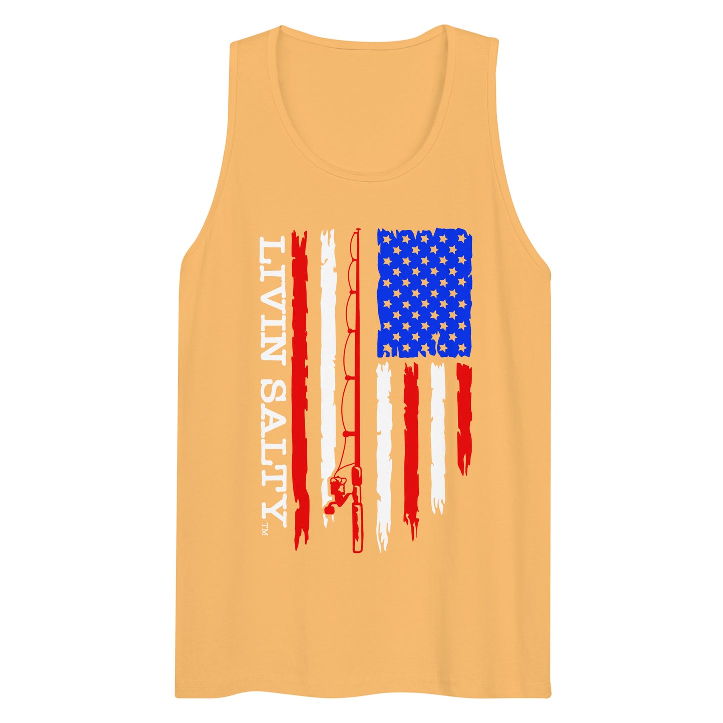 Men’s LIVIN SALTY RWB flag tank top