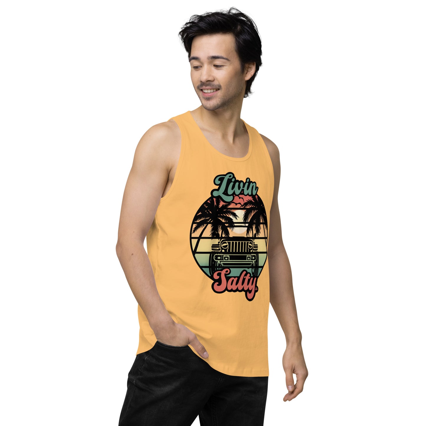 Men’s Jeep/Beach Livin Salty tank top