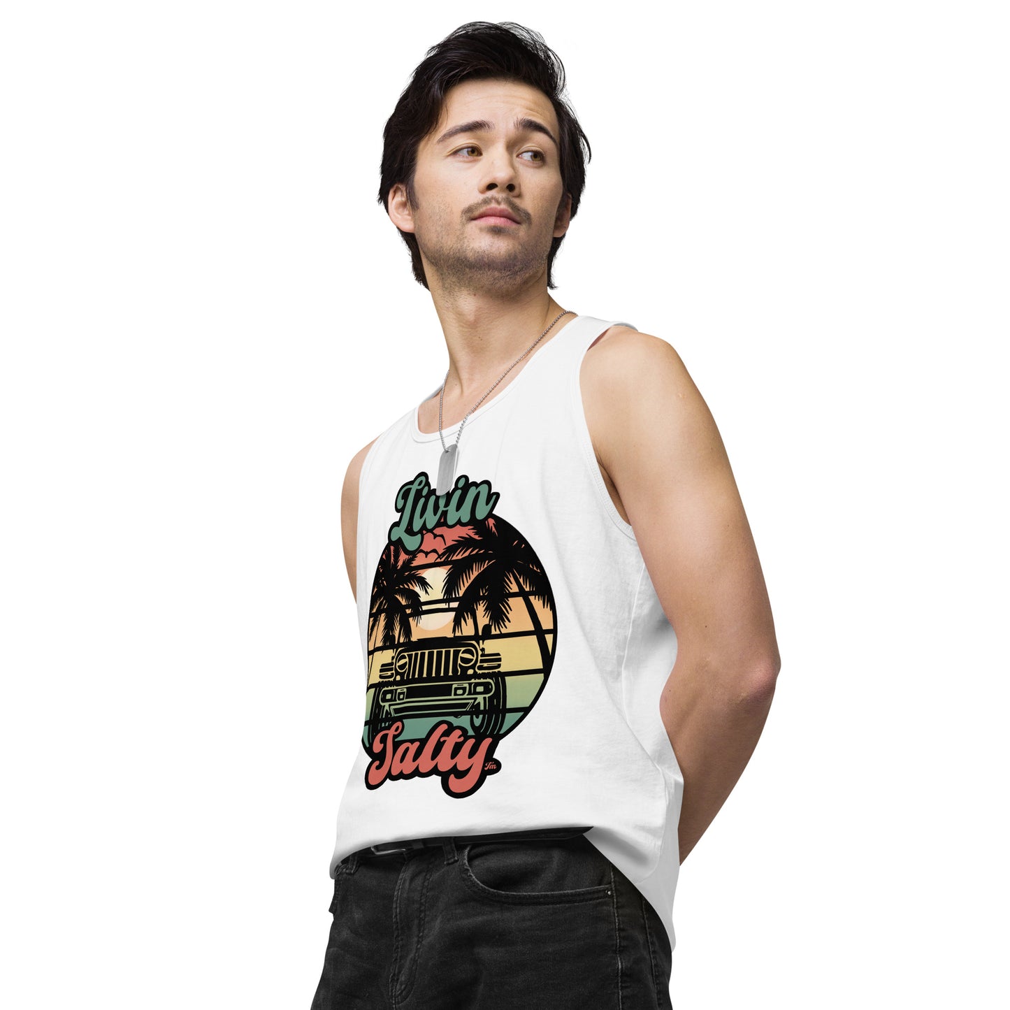 Men’s Jeep/Beach Livin Salty tank top