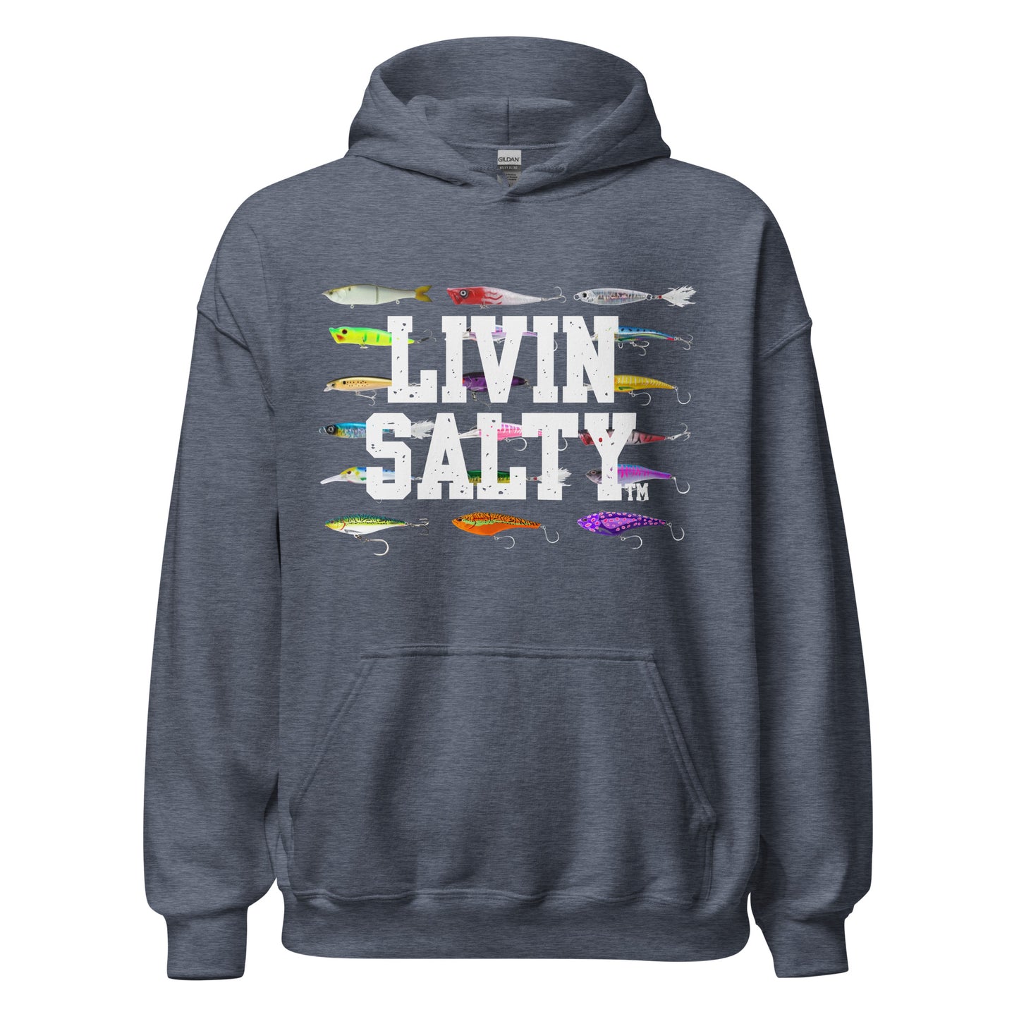 Unisex LIVIN SALTY Saltwater Fishing Lures Hoodie