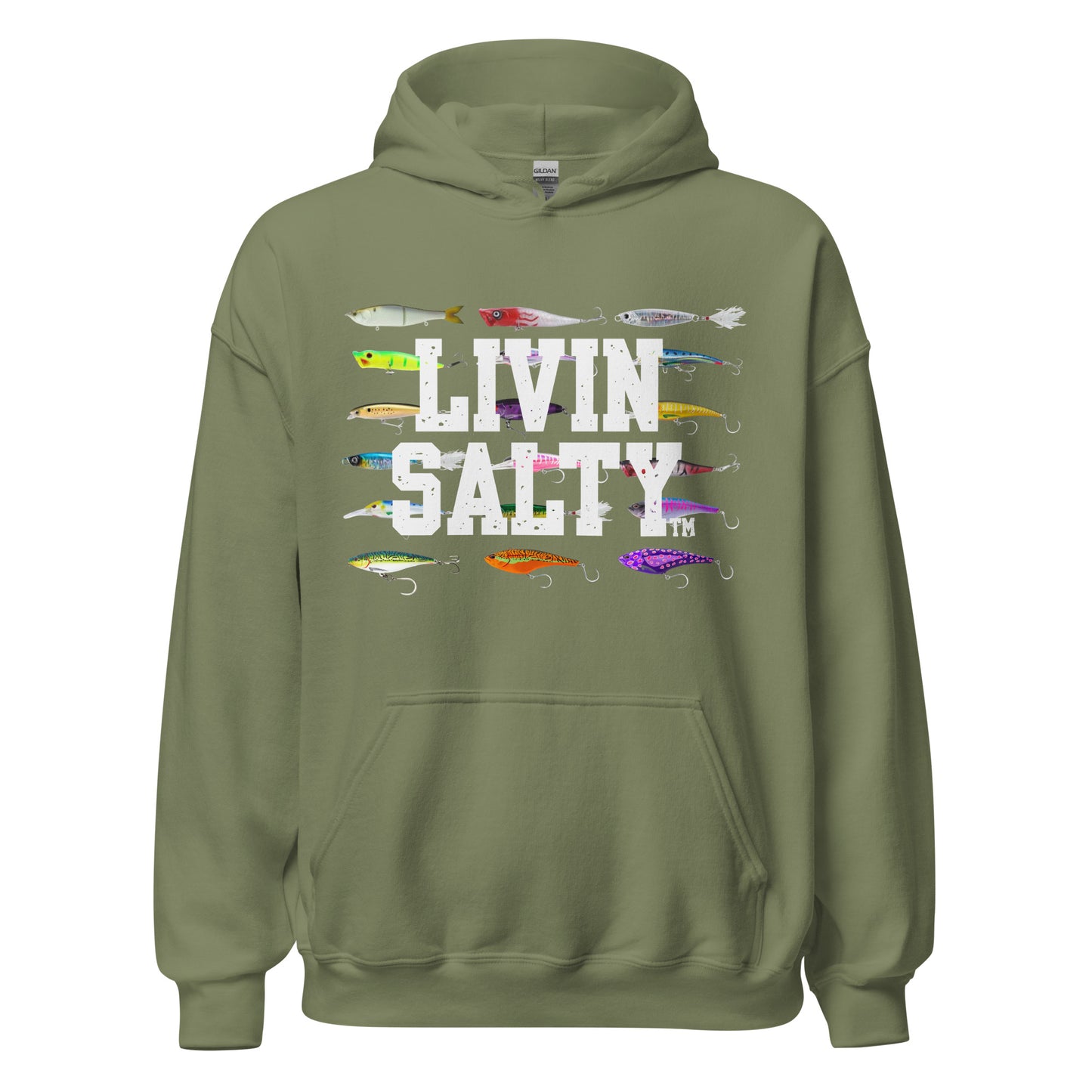 Unisex LIVIN SALTY Saltwater Fishing Lures Hoodie
