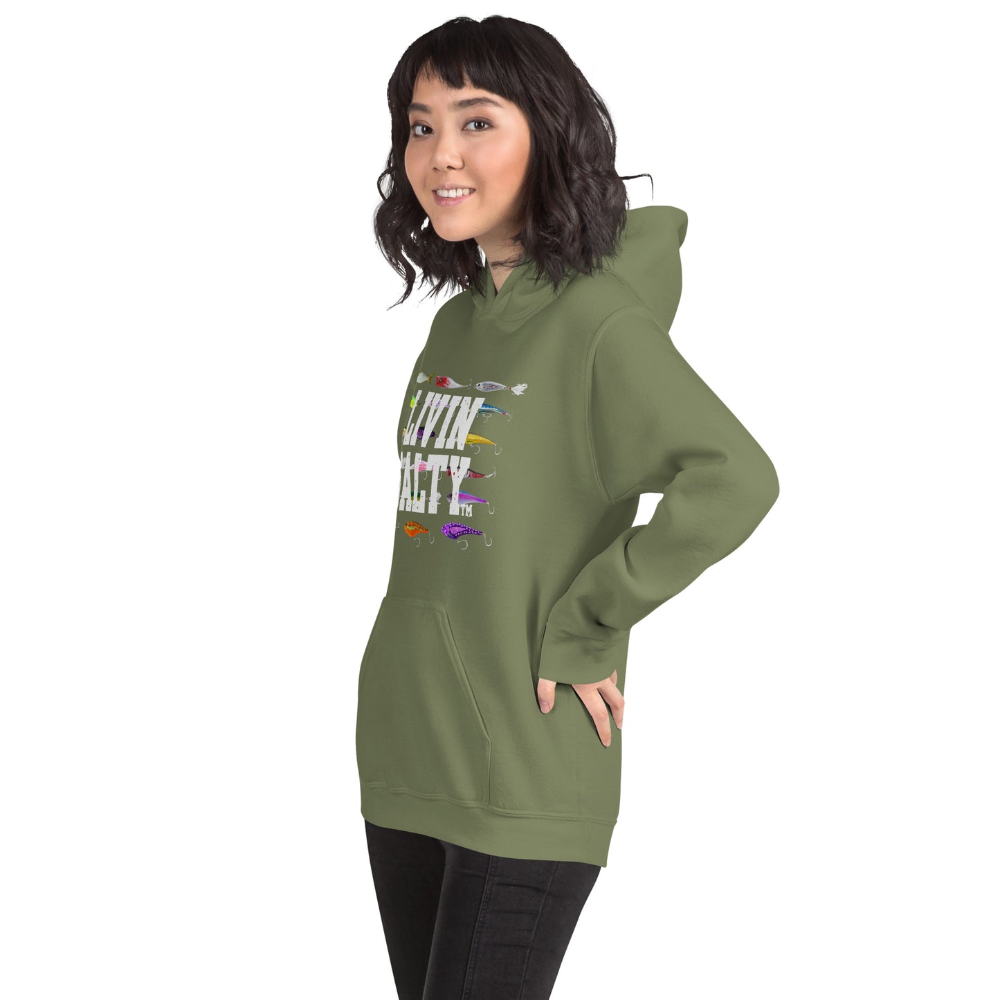 Unisex LIVIN SALTY Saltwater Fishing Lures Hoodie