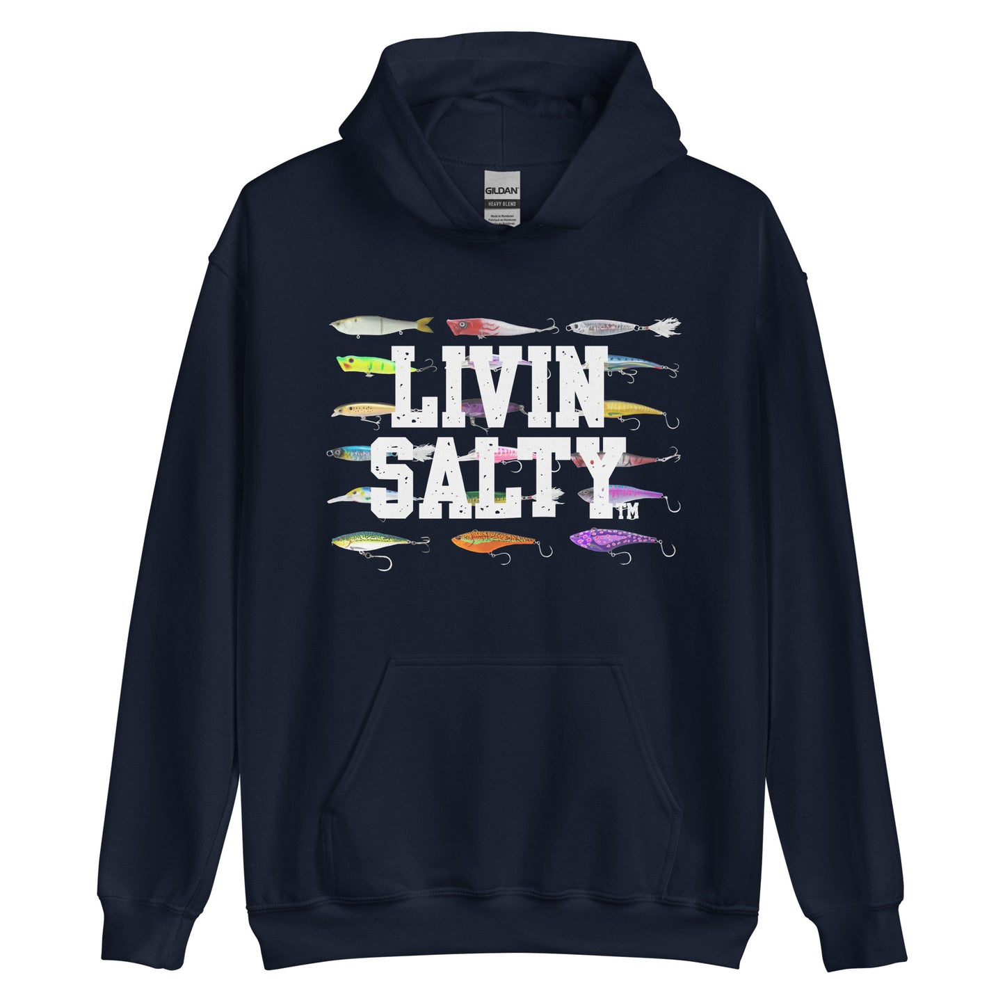 Unisex LIVIN SALTY Saltwater Fishing Lures Hoodie