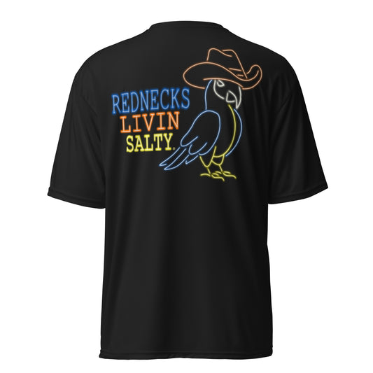 Unisex SPF REDNECKS LIVIN SALTY Neon Parrot t-shirt