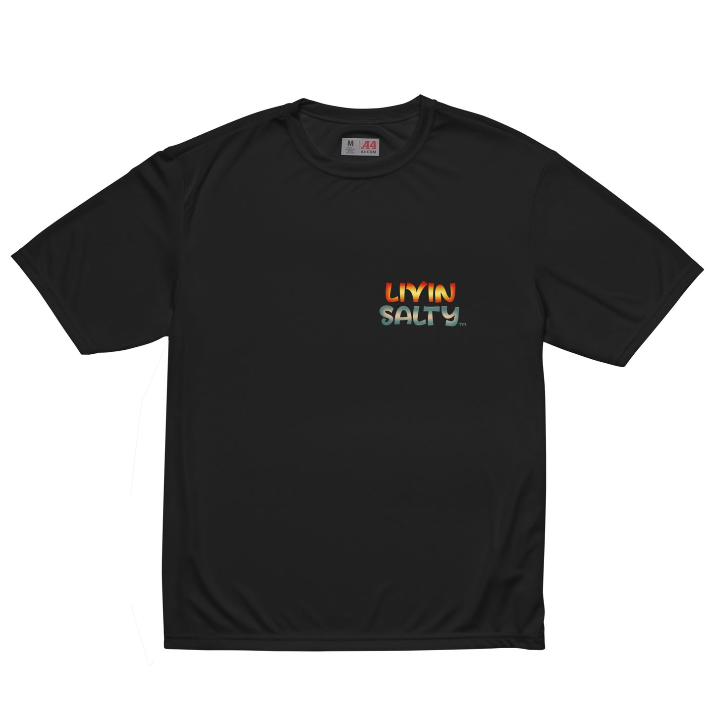 Unisex dry fit Surf board LIVIN SALTY t-shirt