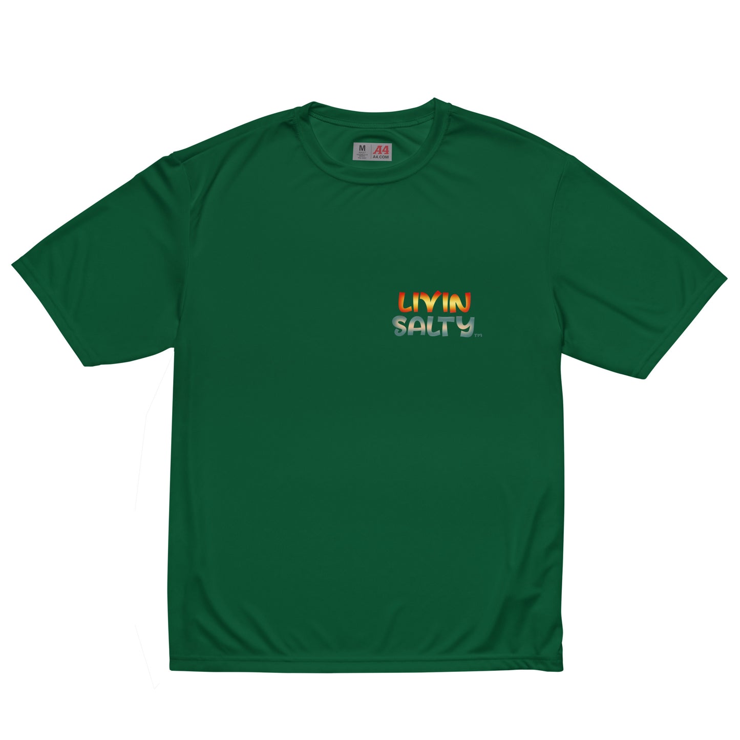 Unisex dry fit Surf board LIVIN SALTY t-shirt