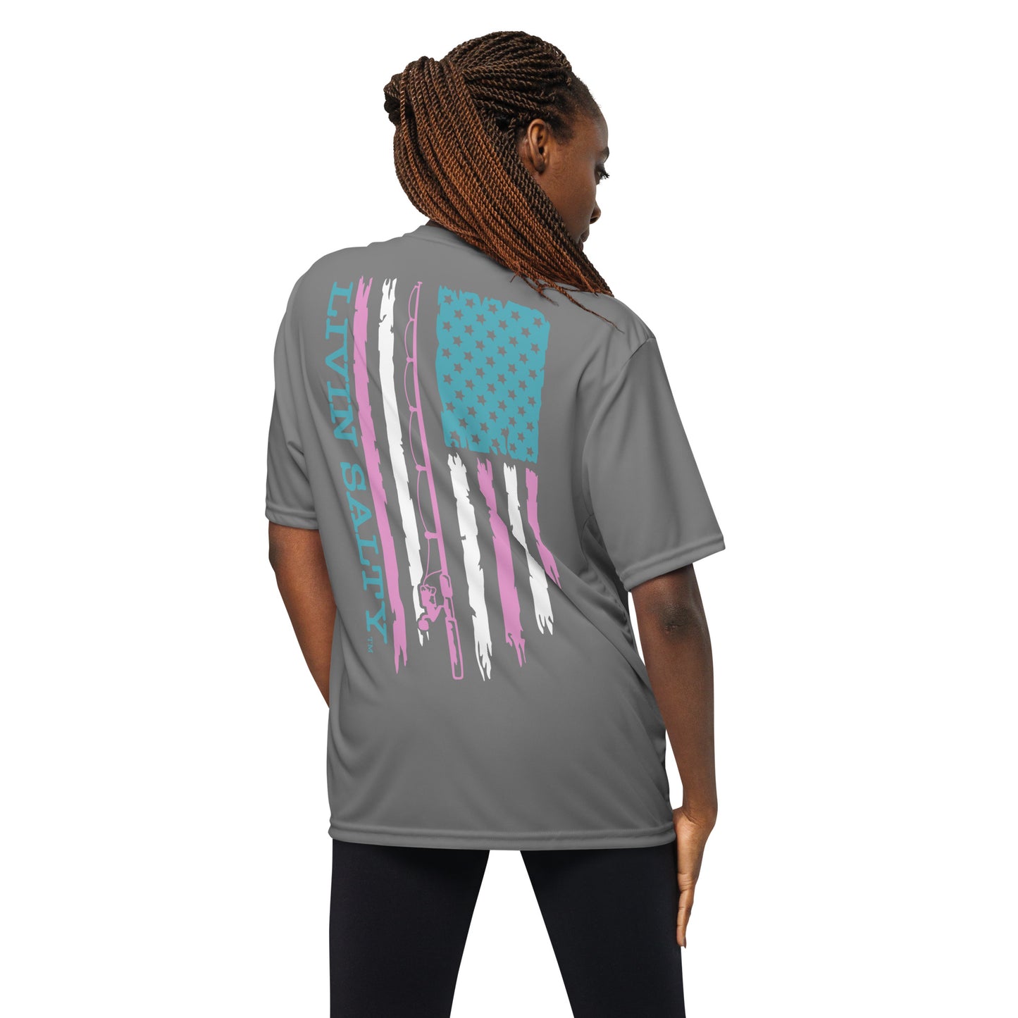 Women’s Dry fit LIVIN SALTY flag t-shirt