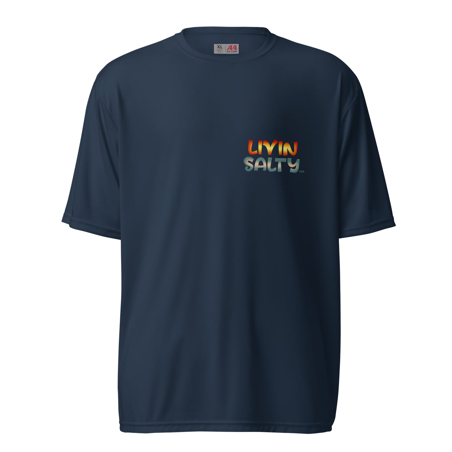 Unisex dry fit Surf board LIVIN SALTY t-shirt