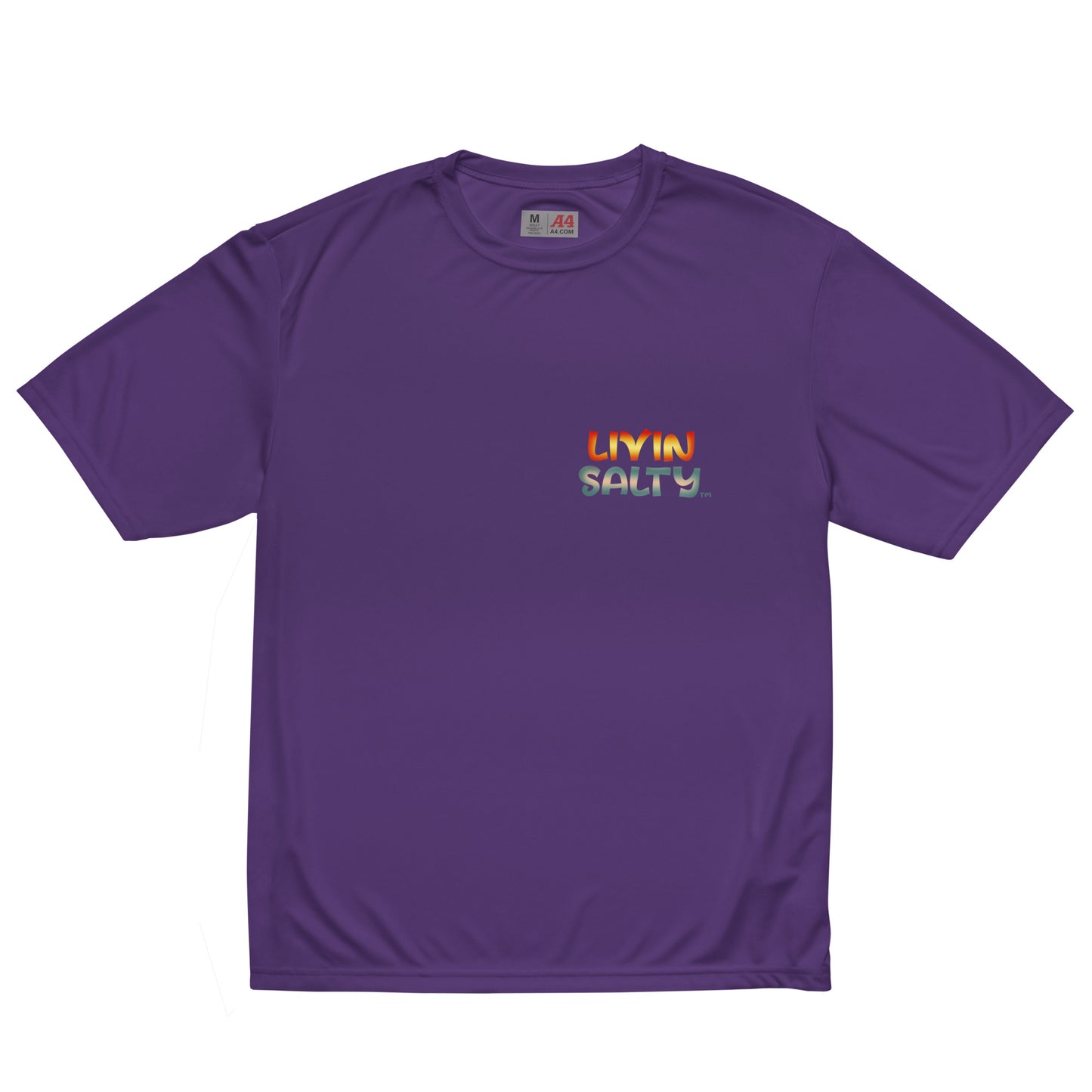 Unisex dry fit Surf board LIVIN SALTY t-shirt