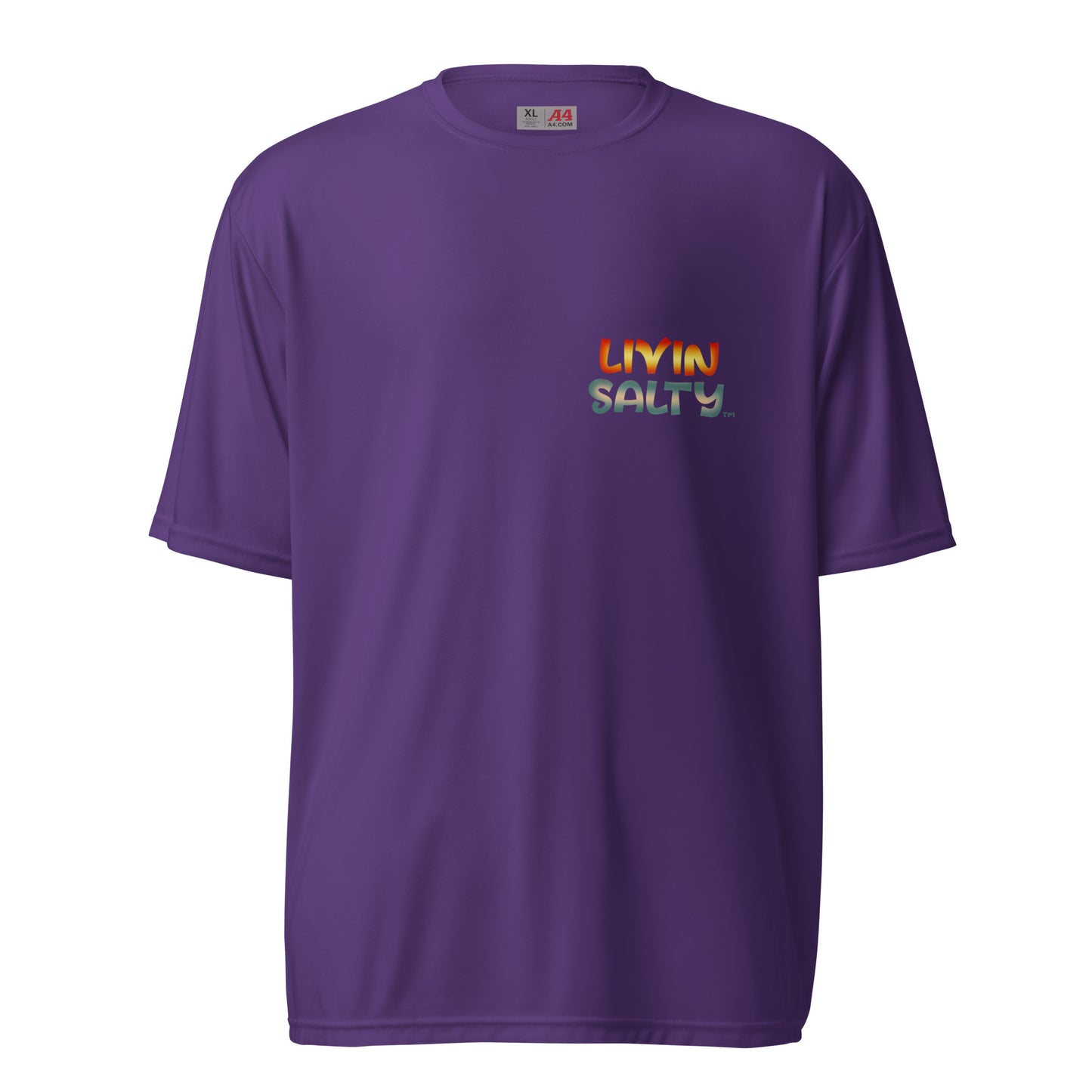 Unisex dry fit Surf board LIVIN SALTY t-shirt