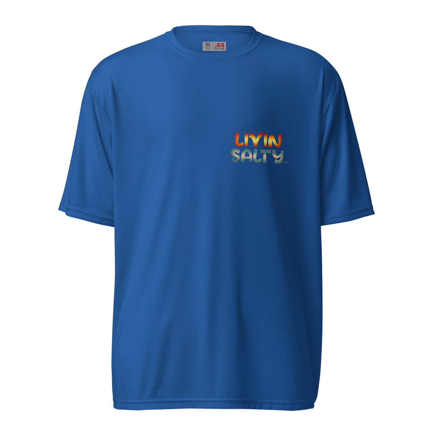 Unisex dry fit Surf board LIVIN SALTY t-shirt