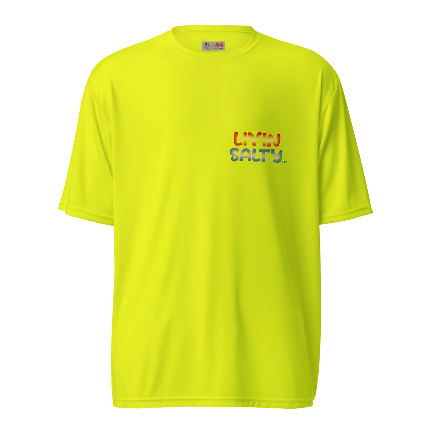 Unisex dry fit Surf board LIVIN SALTY t-shirt