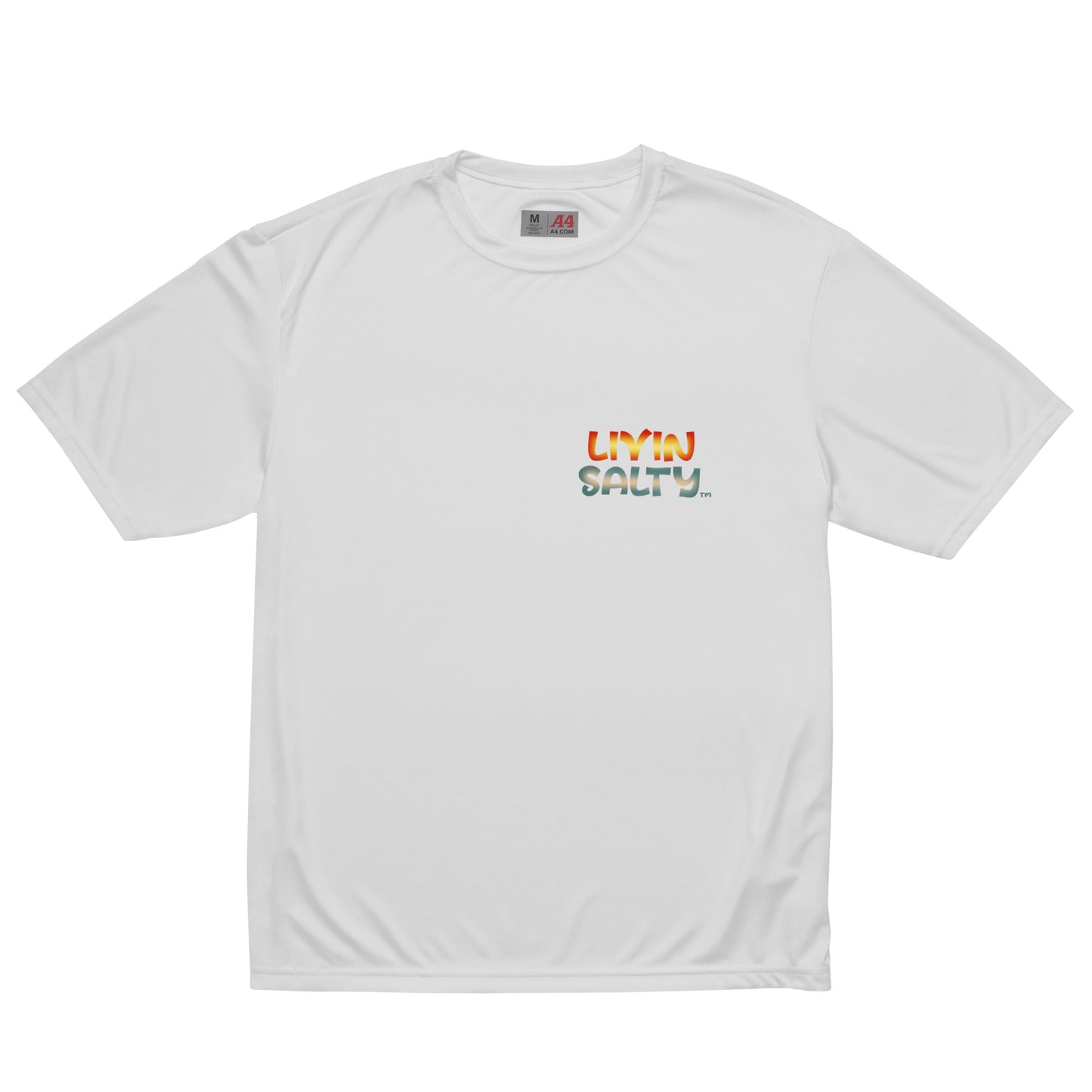Unisex dry fit Surf board LIVIN SALTY t-shirt