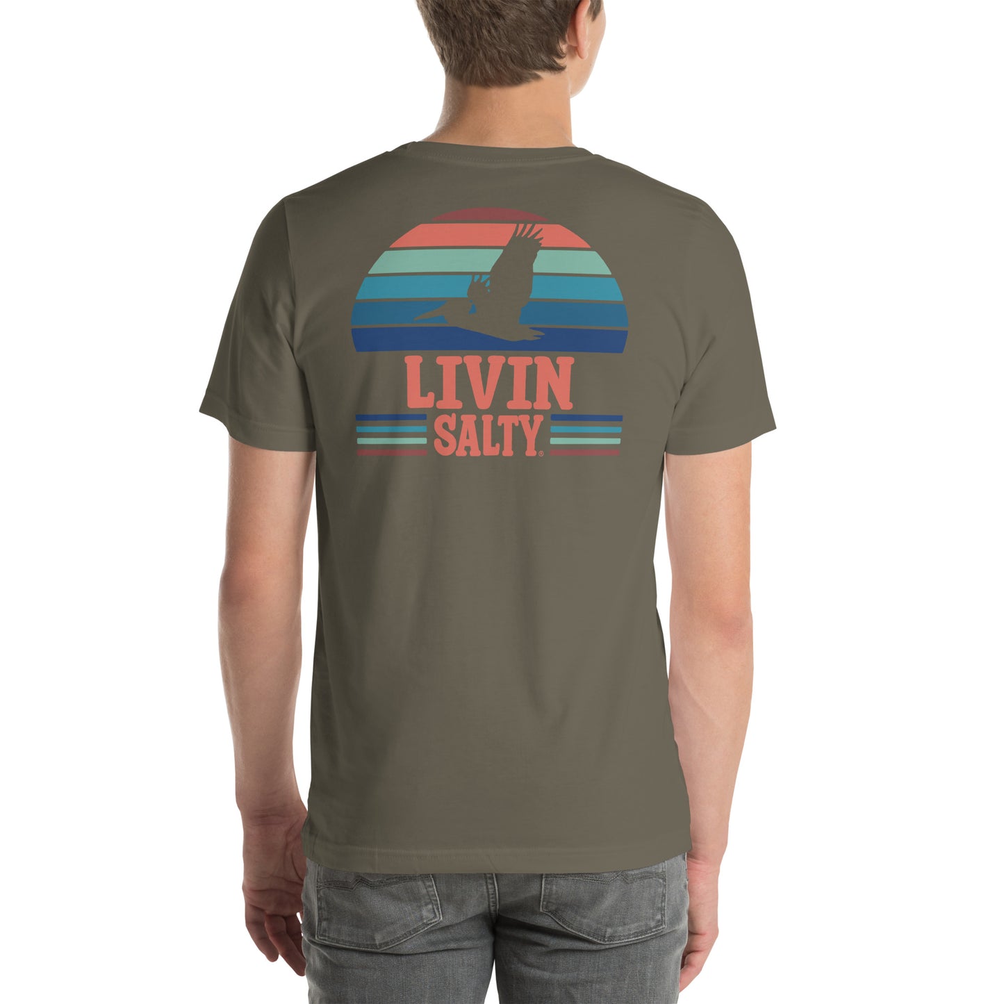Unisex LIVIN SALTY Pelican t-shirt