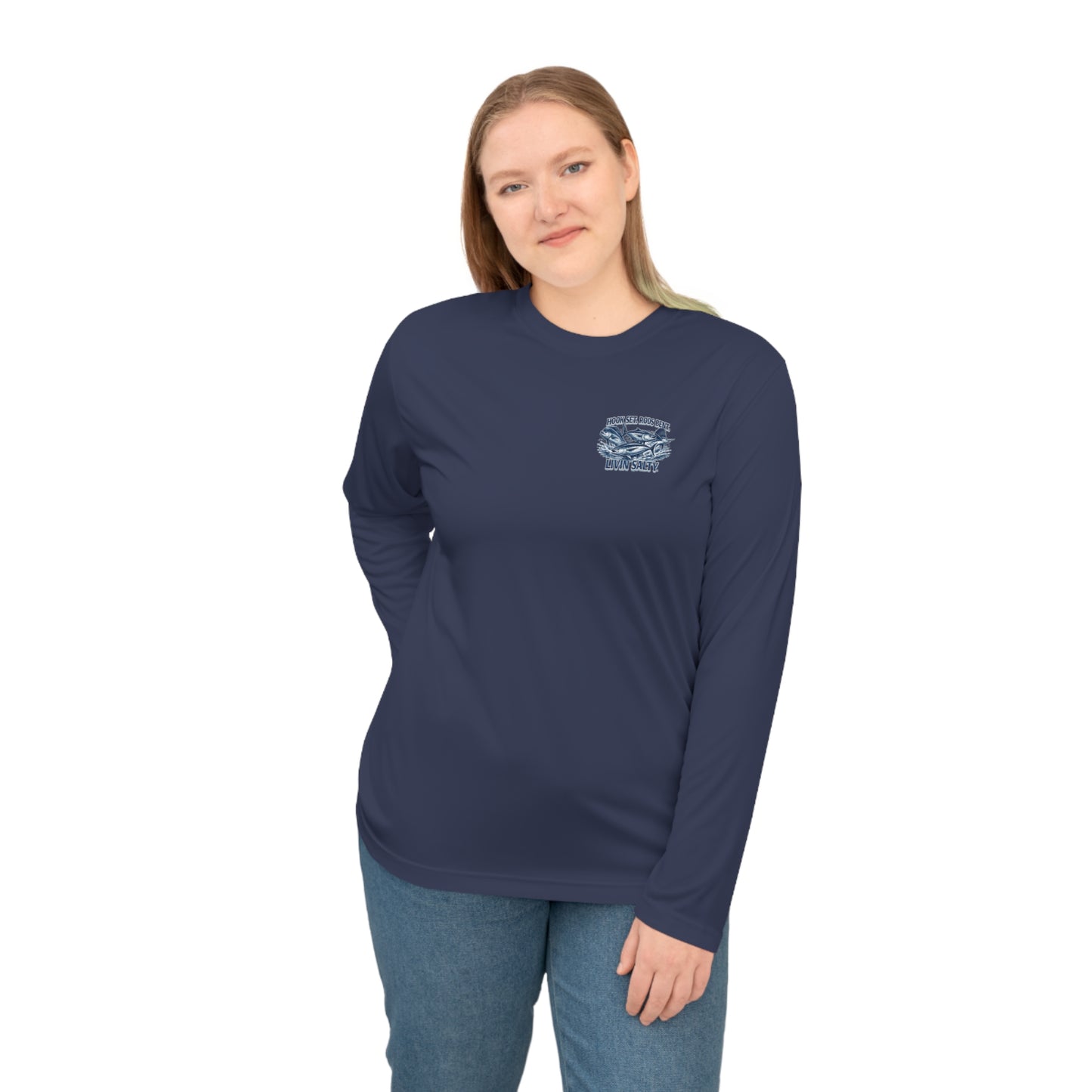 Fishing Performance Long Sleeve Shirt — "Hook Set, Rods Bent, Livin Salty"