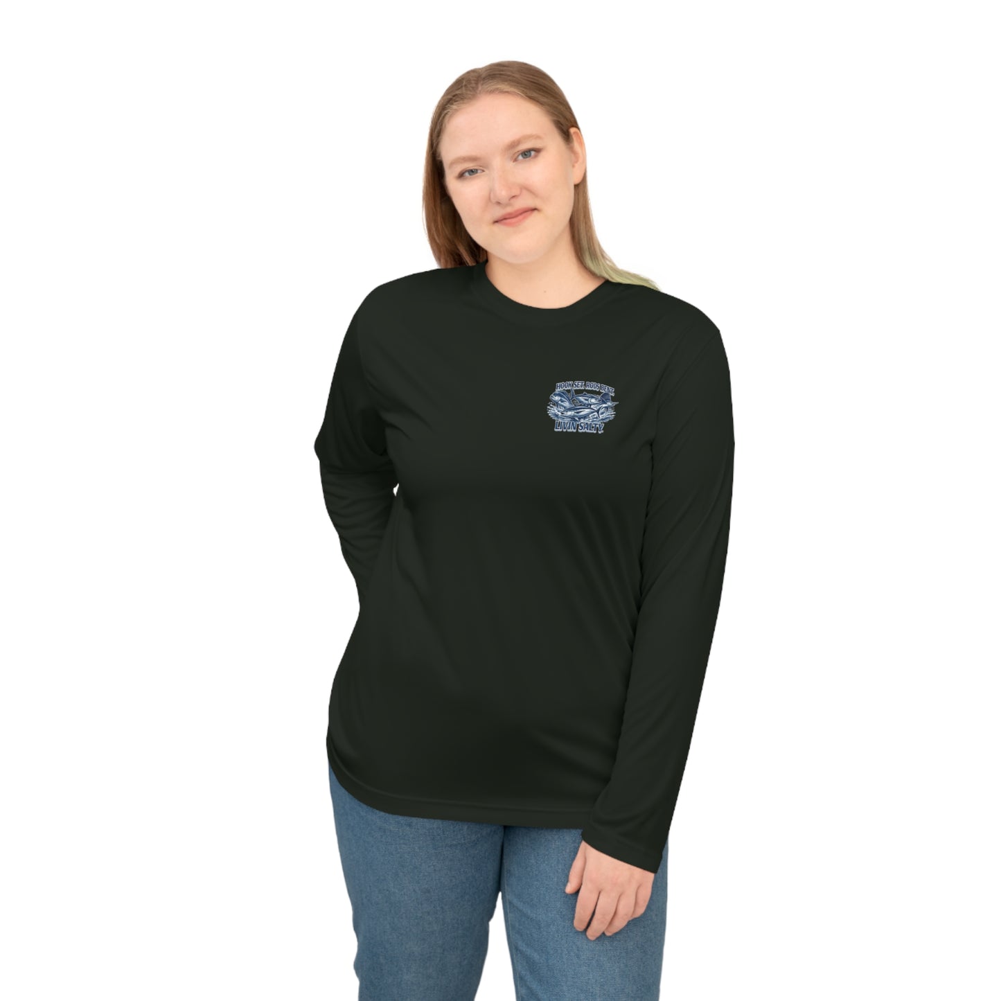Fishing Performance Long Sleeve Shirt — "Hook Set, Rods Bent, Livin Salty"