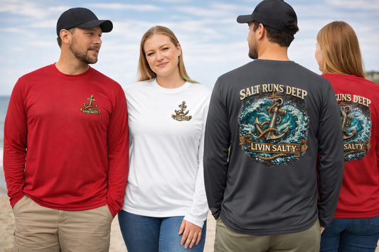 Livin' Salty Anchor Long Sleeve Performance