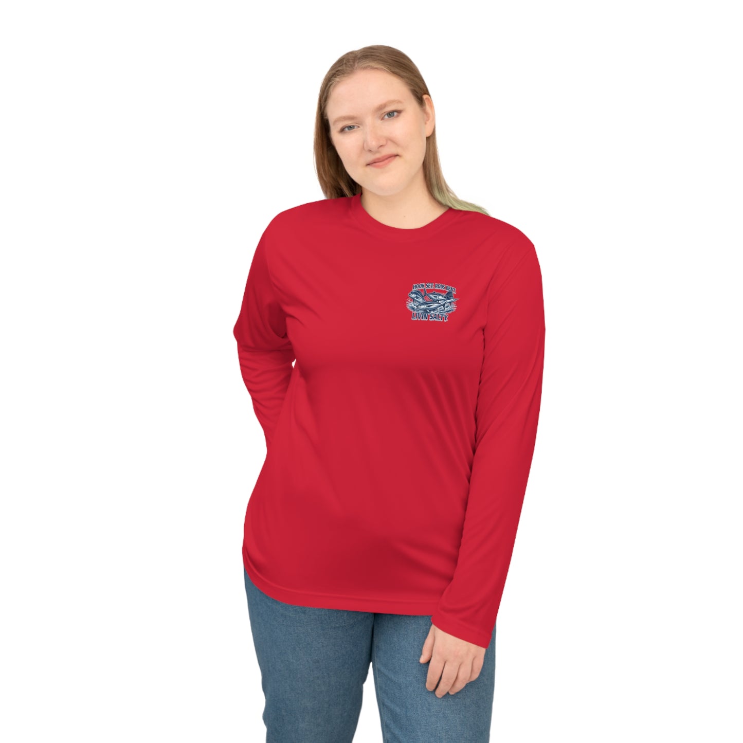 Fishing Performance Long Sleeve Shirt — "Hook Set, Rods Bent, Livin Salty"