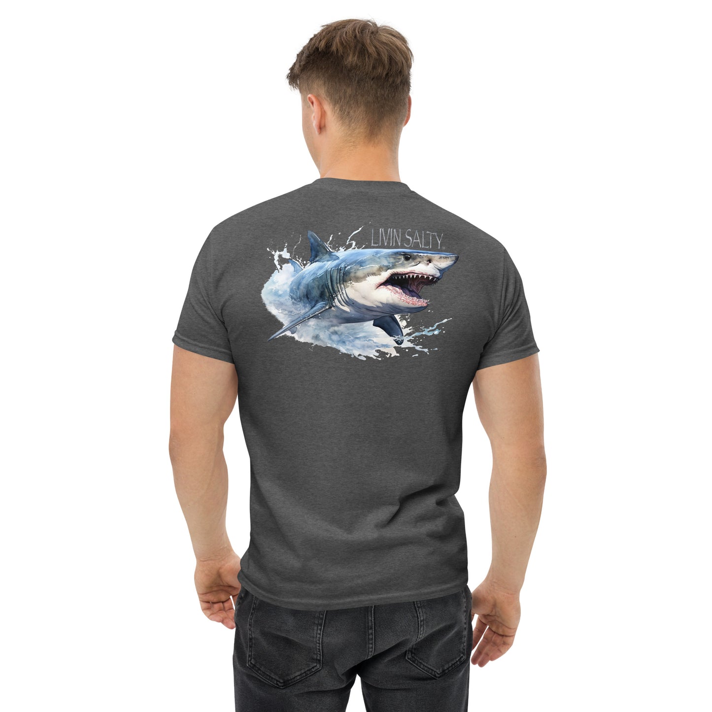 LIVIN SALTY Shark Cotton tee
