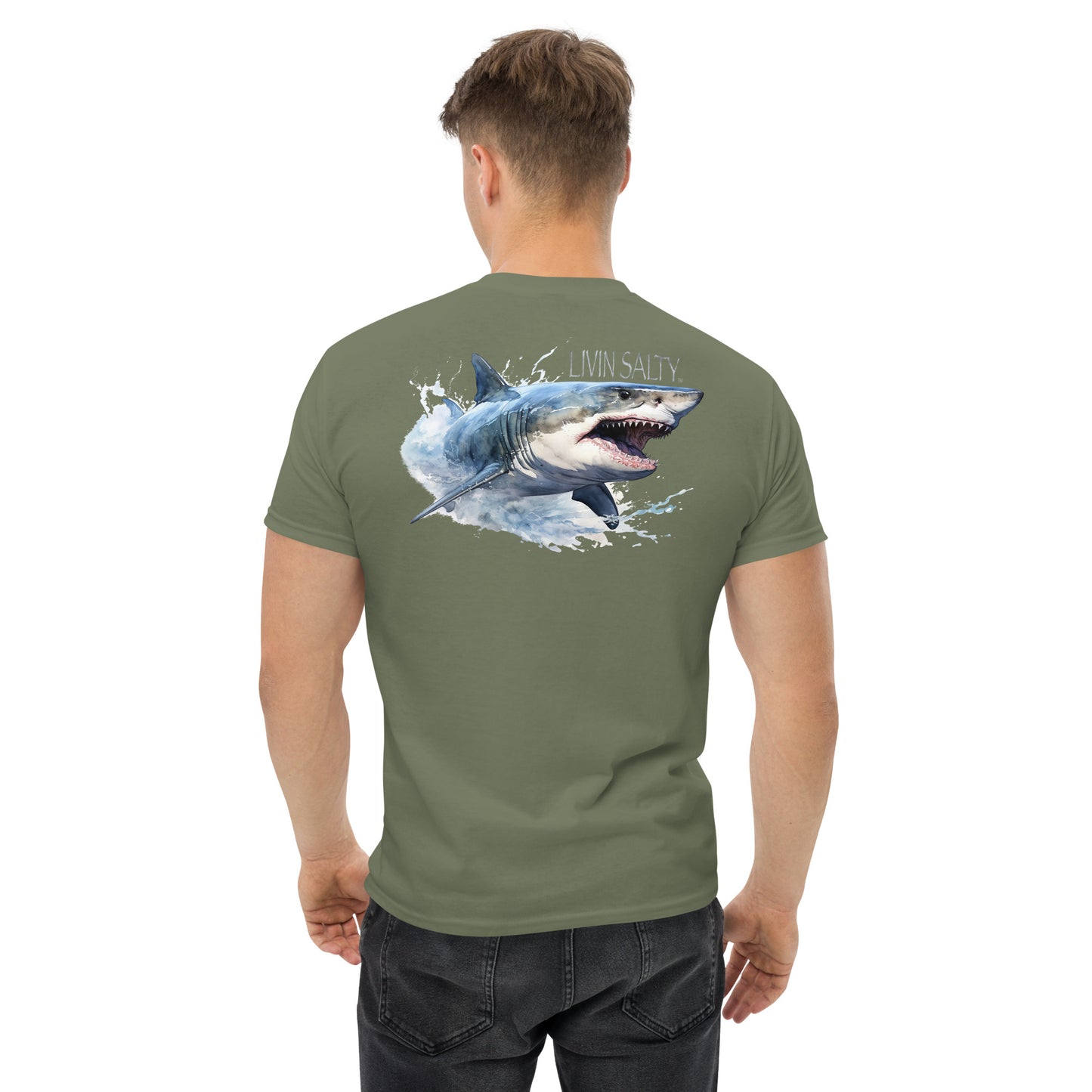 LIVIN SALTY Shark Cotton tee