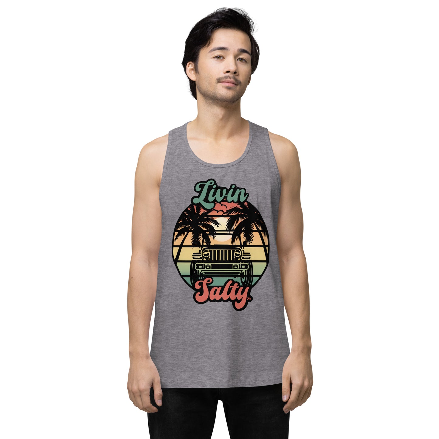 Men’s Jeep/Beach Livin Salty tank top