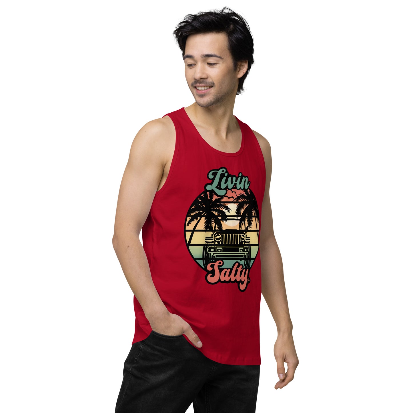 Men’s Jeep/Beach Livin Salty tank top