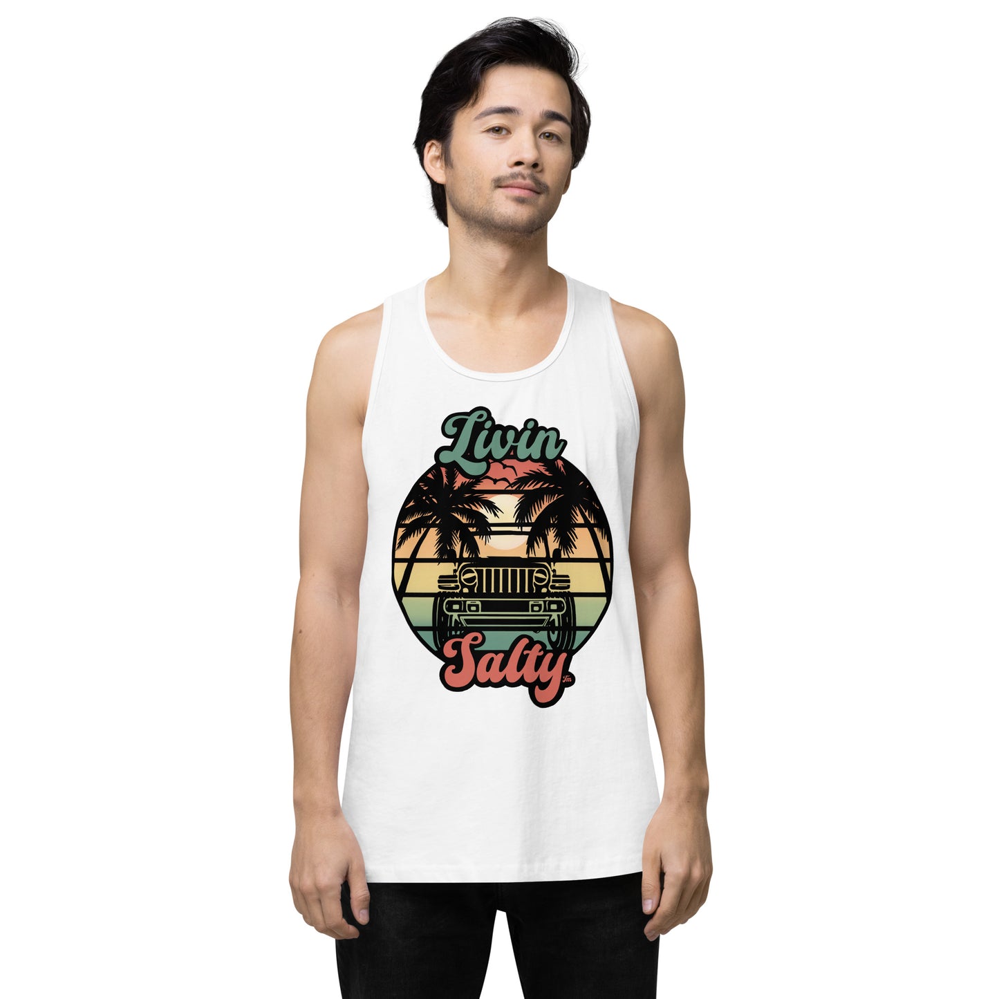 Men’s Jeep/Beach Livin Salty tank top