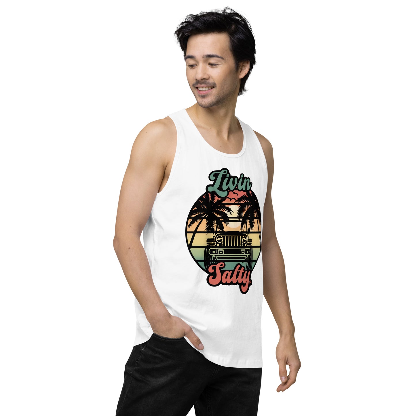 Men’s Jeep/Beach Livin Salty tank top
