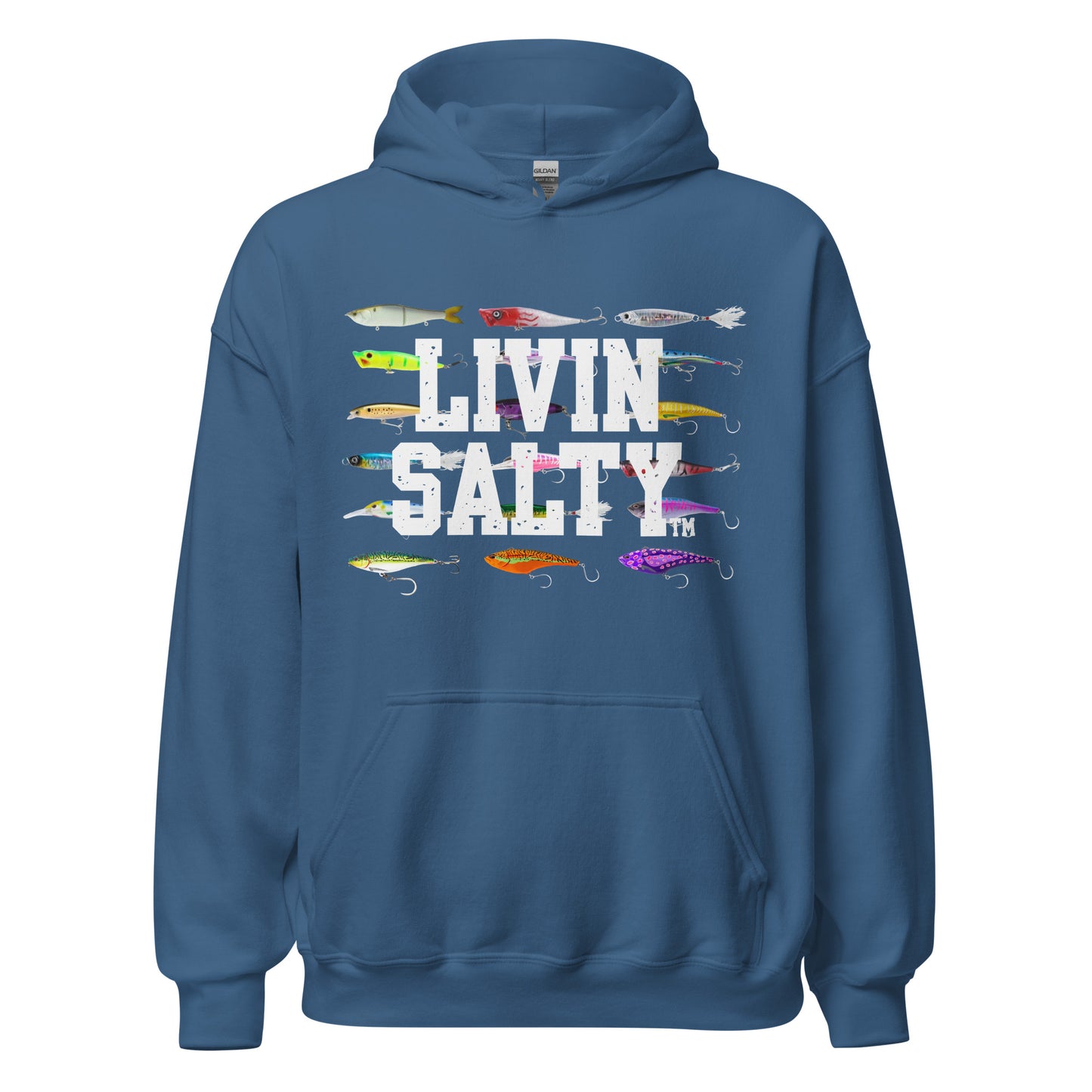 Unisex LIVIN SALTY Saltwater Fishing Lures Hoodie