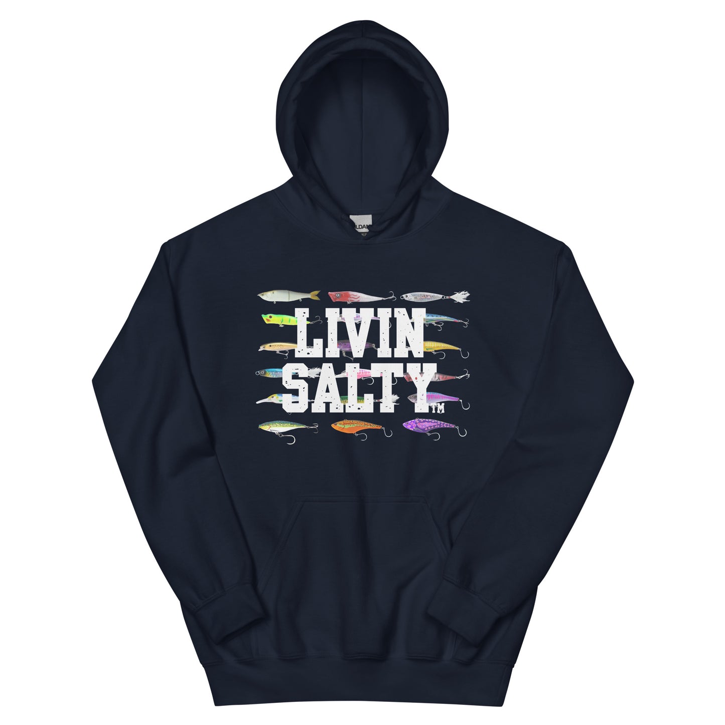 Unisex LIVIN SALTY Saltwater Fishing Lures Hoodie