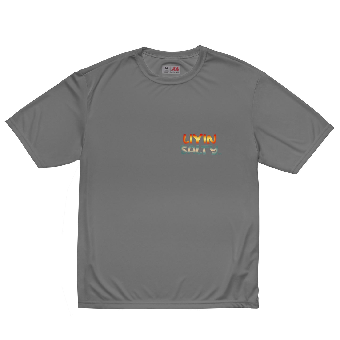 Unisex dry fit Surf board LIVIN SALTY t-shirt