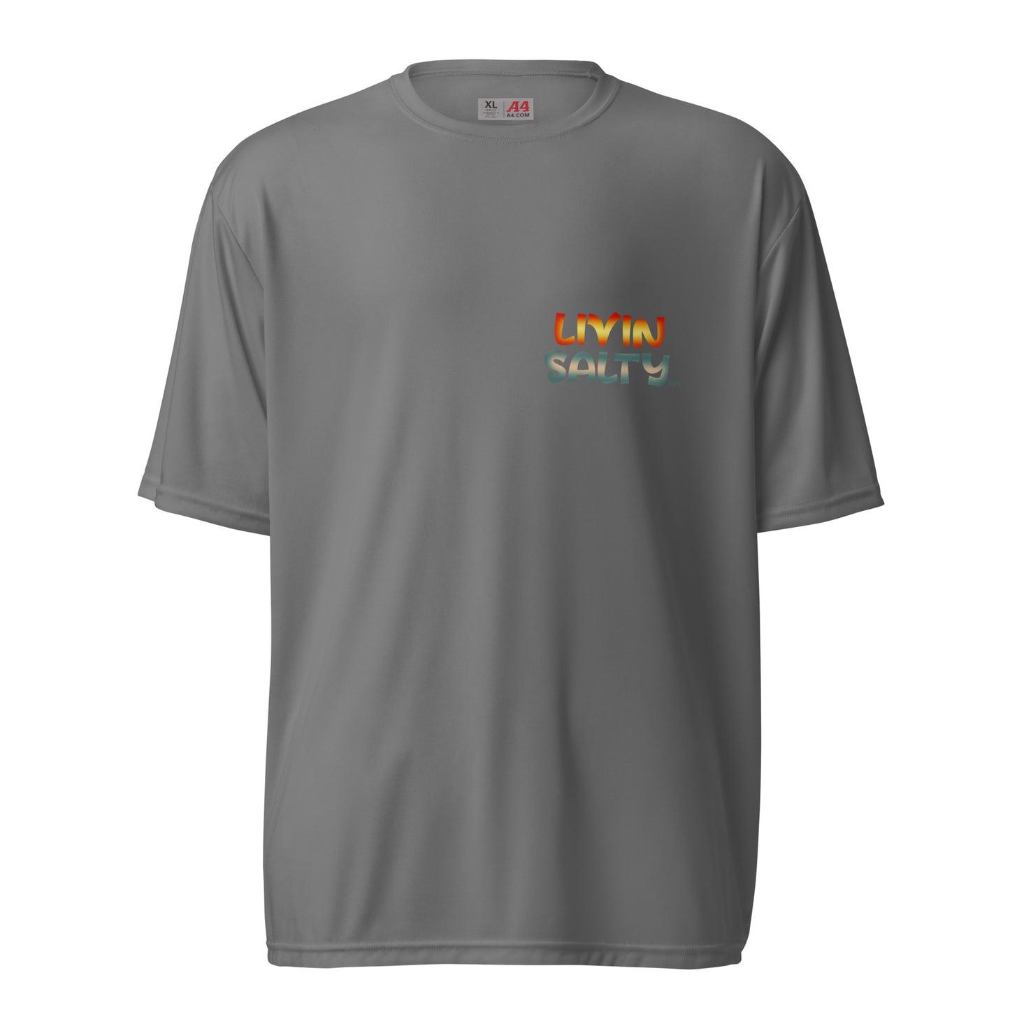 Unisex dry fit Surf board LIVIN SALTY t-shirt
