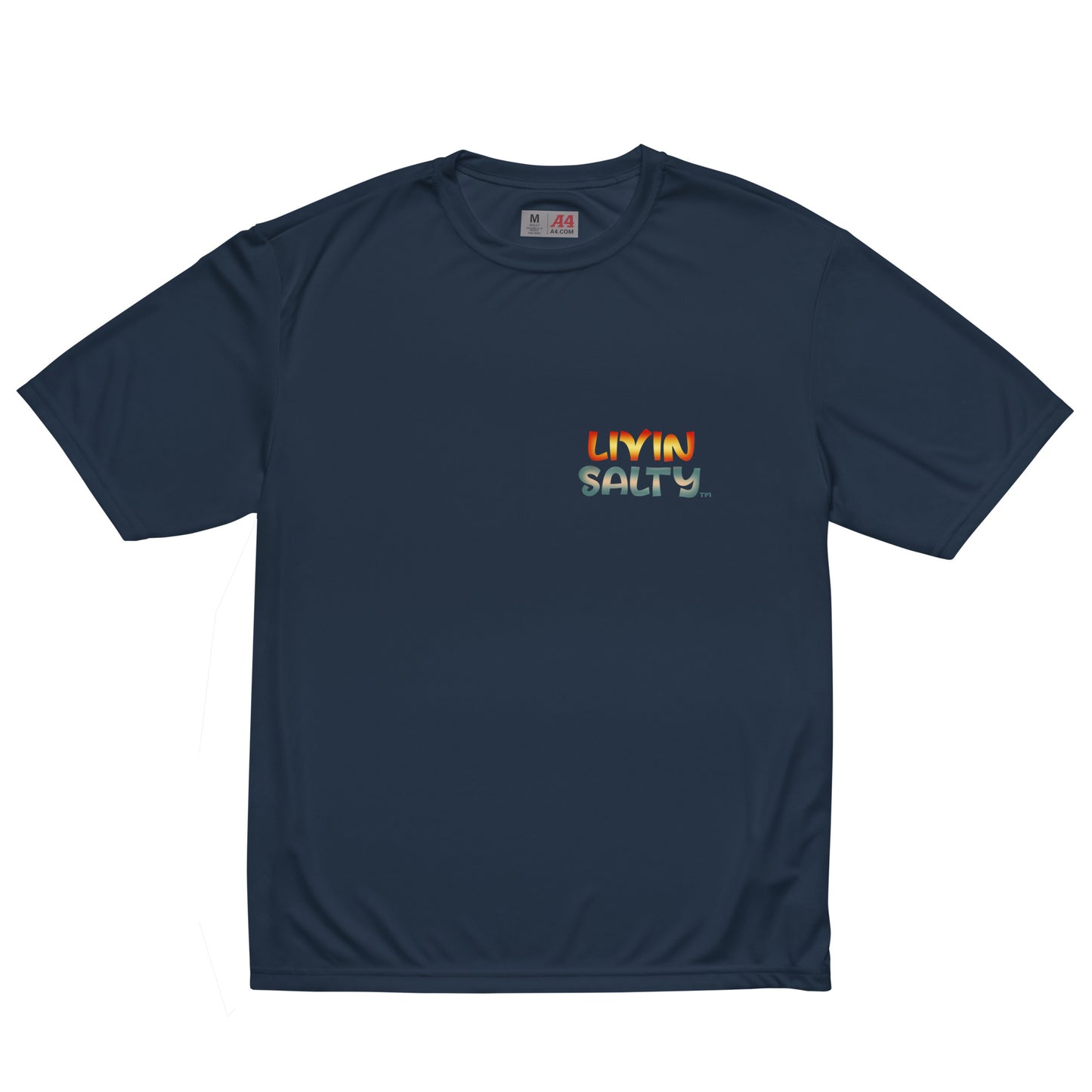 Unisex dry fit Surf board LIVIN SALTY t-shirt