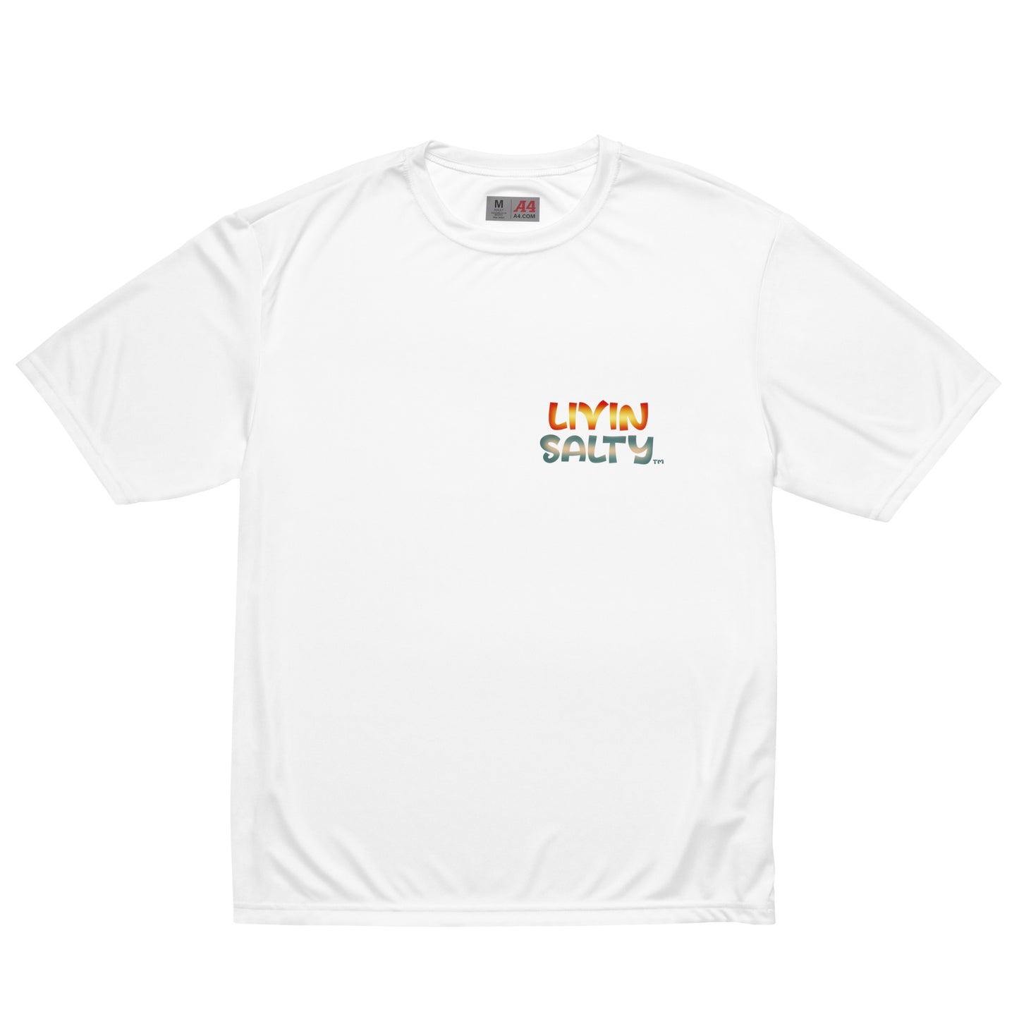 Unisex dry fit Surf board LIVIN SALTY t-shirt