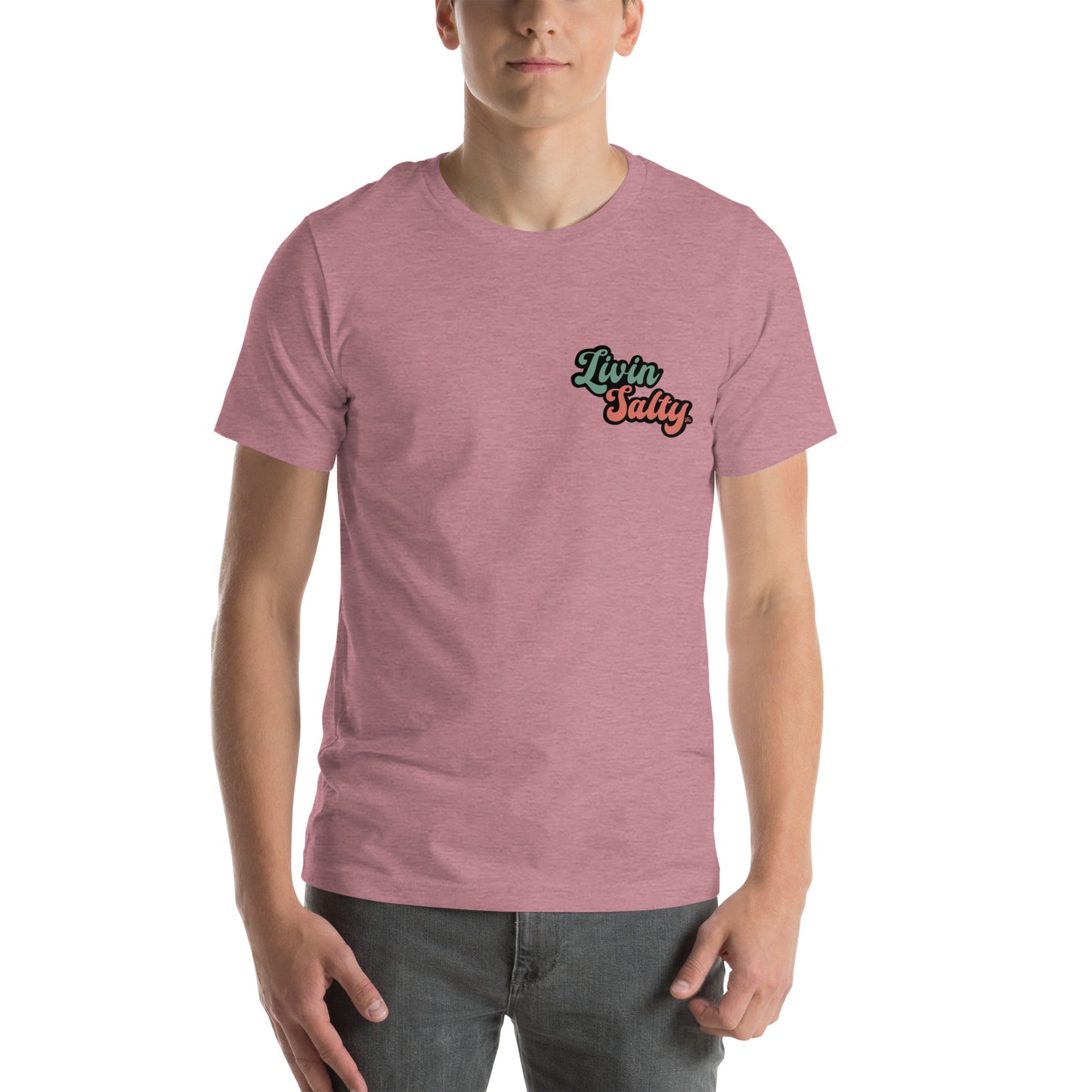 Unisex Livin Salty Jeep/Beach cotton t-shirt